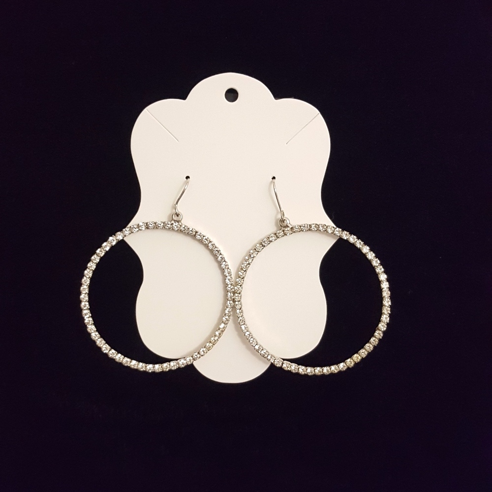 Rhinestone Hoop Earring - Picture 2 of 3